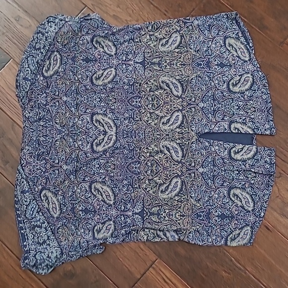 Lucky Brand Blue Boxy Blouse with Paisley Print size 3X - Picture 2 of 9